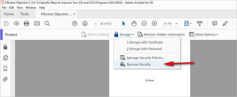 Click Remove Security to Unprotect PDF