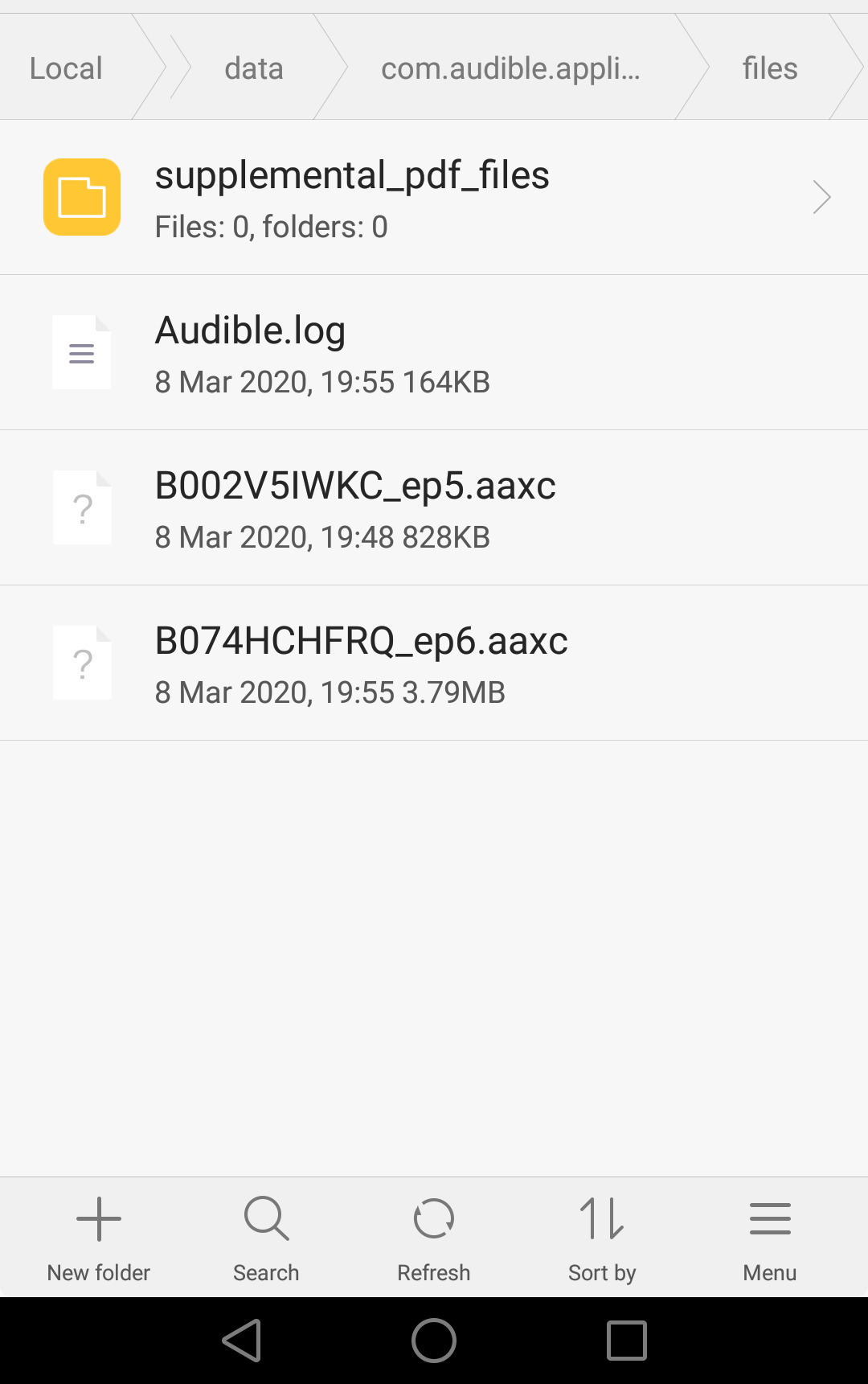 Android के लिए Audible ऐप में AAXC फ़ाइलों के रूप में डाउनलोड करें