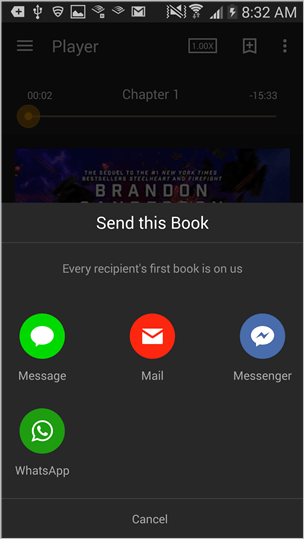 Audible Sesli Kitabı Göndermenin Yolunu Seçin