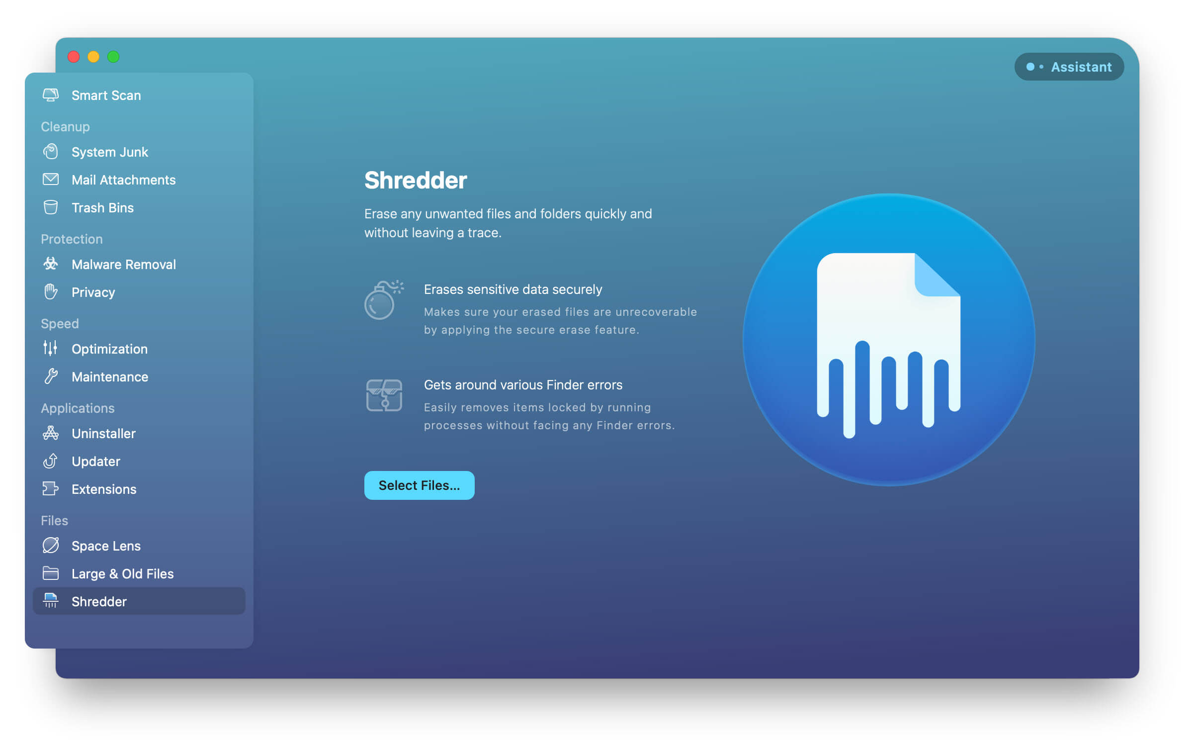 Ta bort skärmdumpar från Mac med CleanMyMac X Shredder