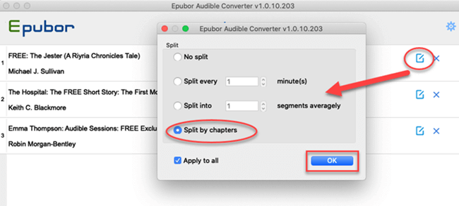 convert audible to m4b with chapters kept on mac