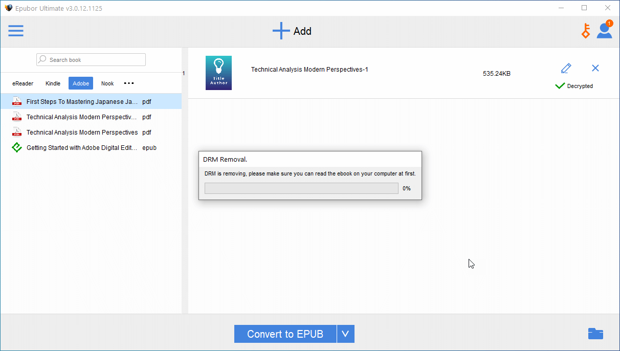 epubor ultimate decrypting Google Play Books drm protection