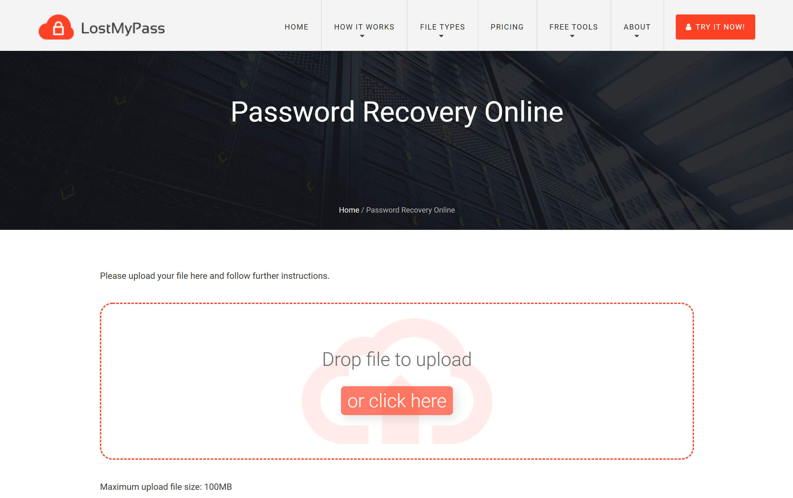 استعادة كلمة المرور عبر الإنترنت من LostMyPass