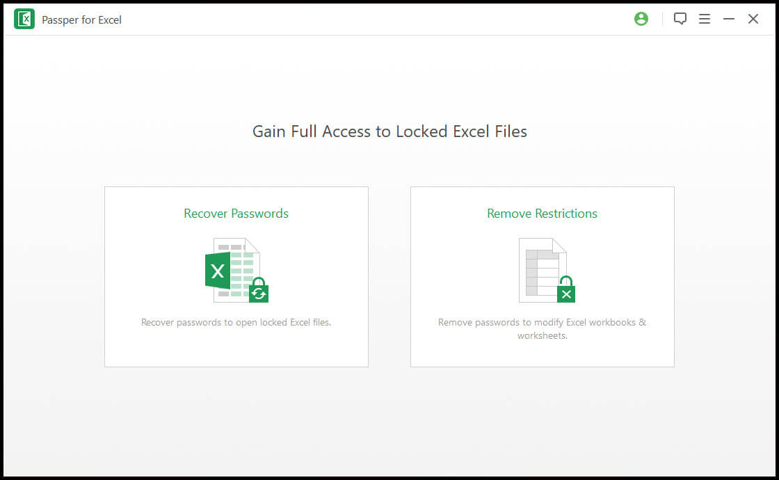 Нажмите «Восстановить пароли» в Passper for Excel.