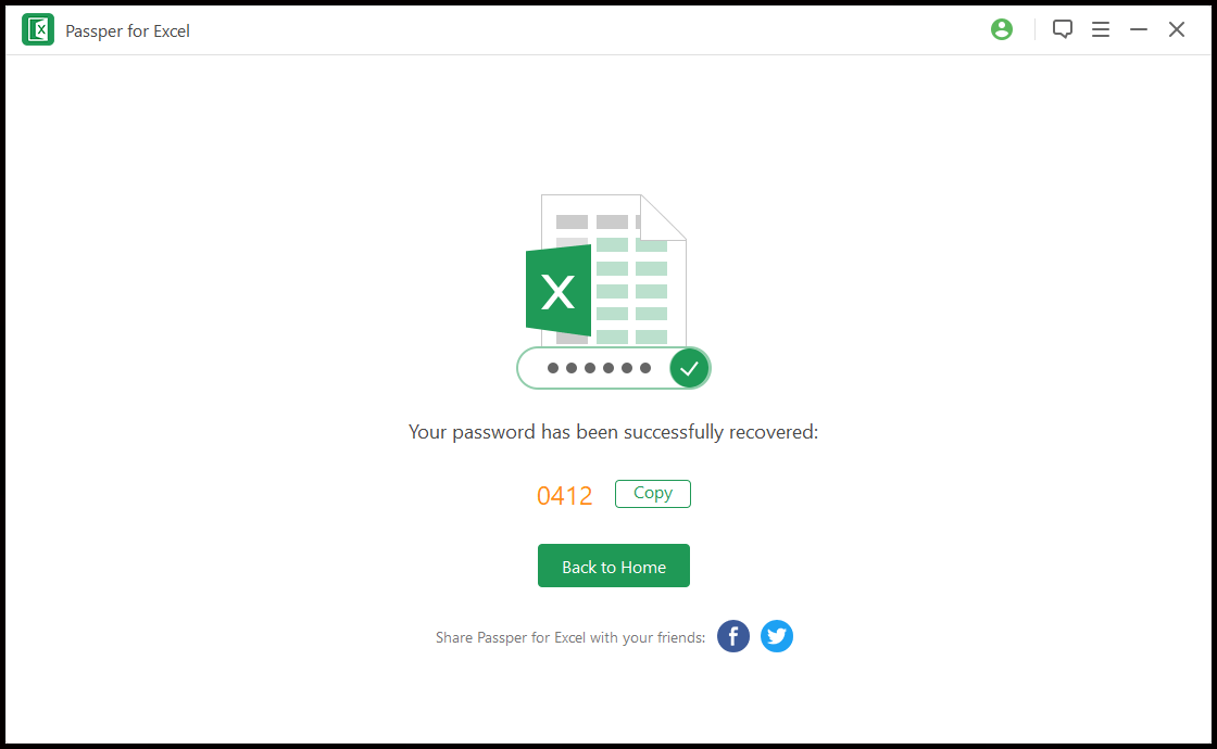 Parola de deschidere Excel a fost eliminată de Passper pentru Excel