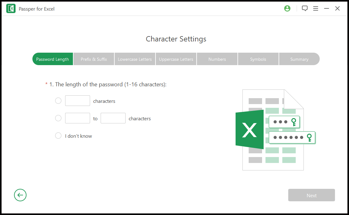 Passper для Excel Комбинированная атака