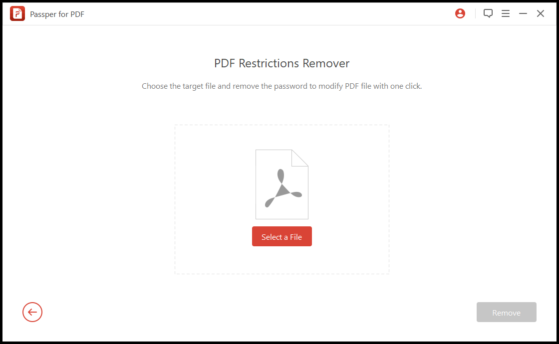 Select the Restricted PDF That Needs to be Unsecured