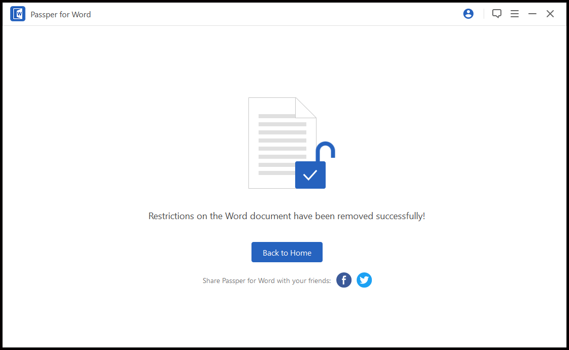 passper for word successfully remove restrictions from the Word document