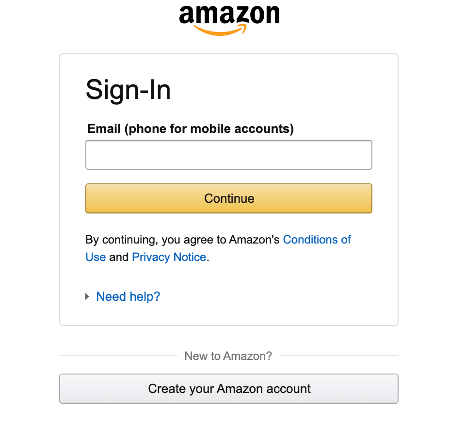 log in with amazon account