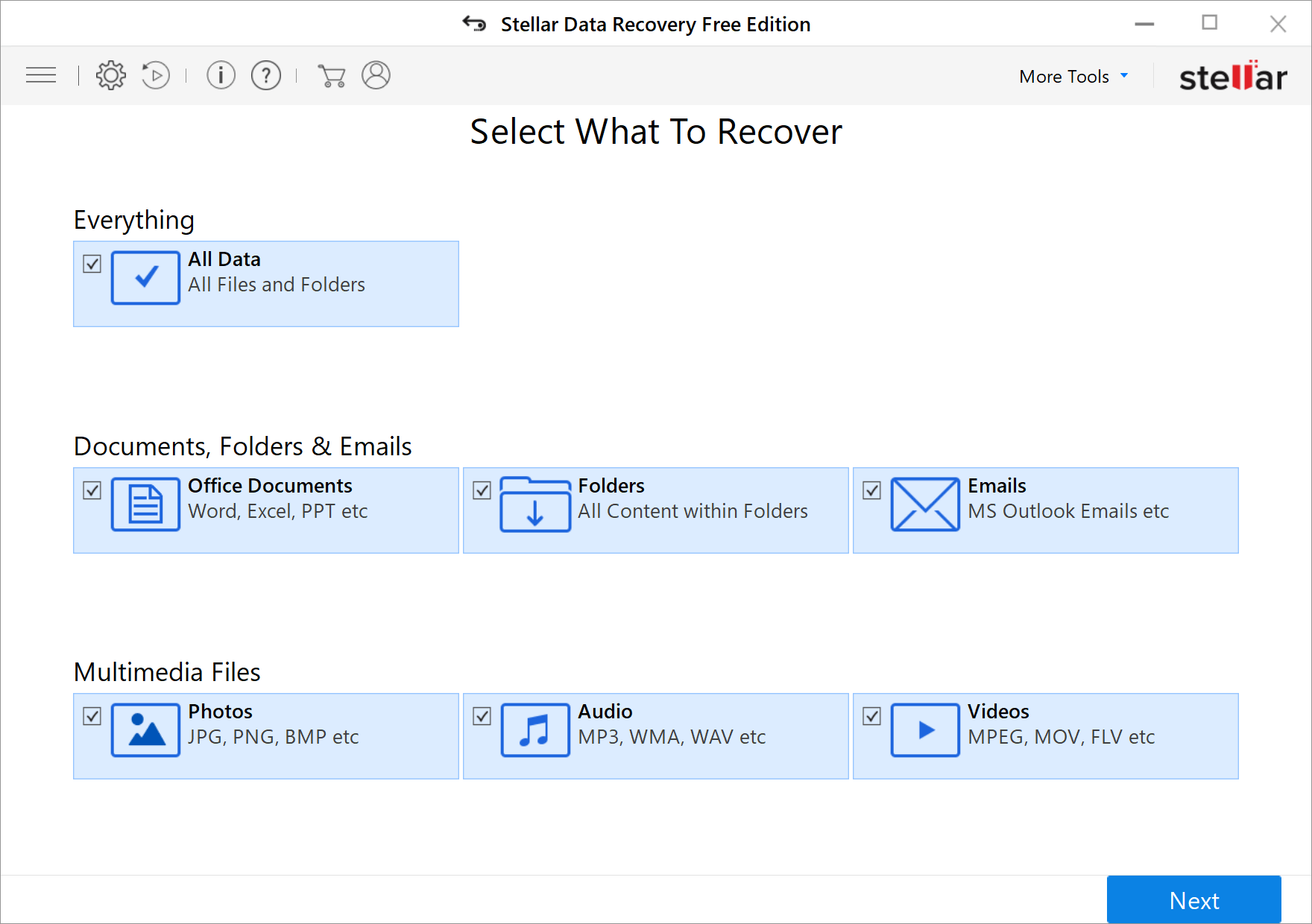 Select What to Recover from Your USB Stick