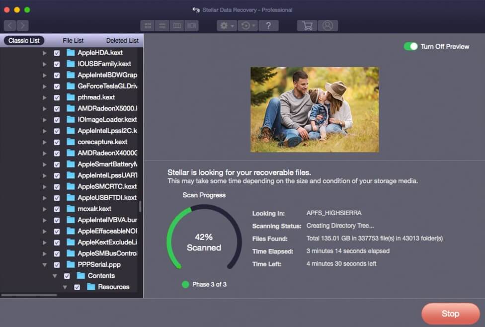 Σάρωση ανακτήσιμων αρχείων με το Stellar Mac Data Recovery