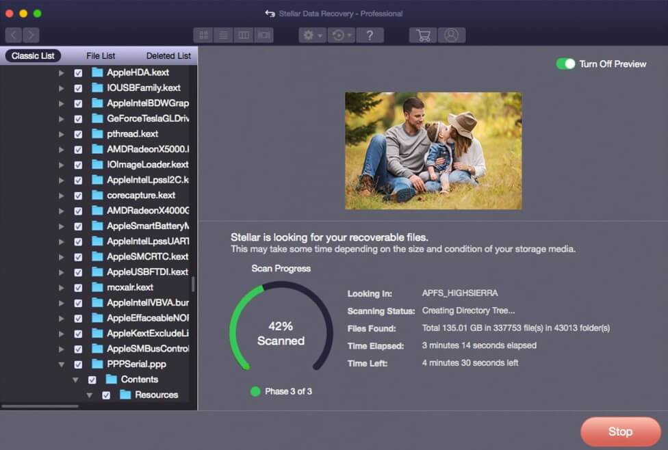 Scanning Mac Deleted Files with Stellar Data Recovery