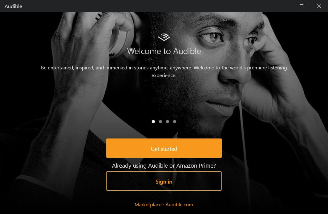Sign in to Audible App on Windows