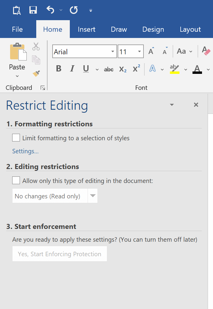 how to open a protected document word to edit